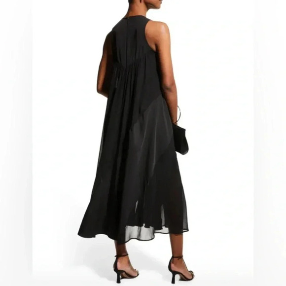 NWT TOCCIN (NY) Sheer Stripe Georgette Midi Saks Contemporary Dress XS - Picture 2 of 7